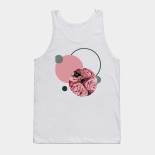Pink Roses with Geometric Shapes Tank Top